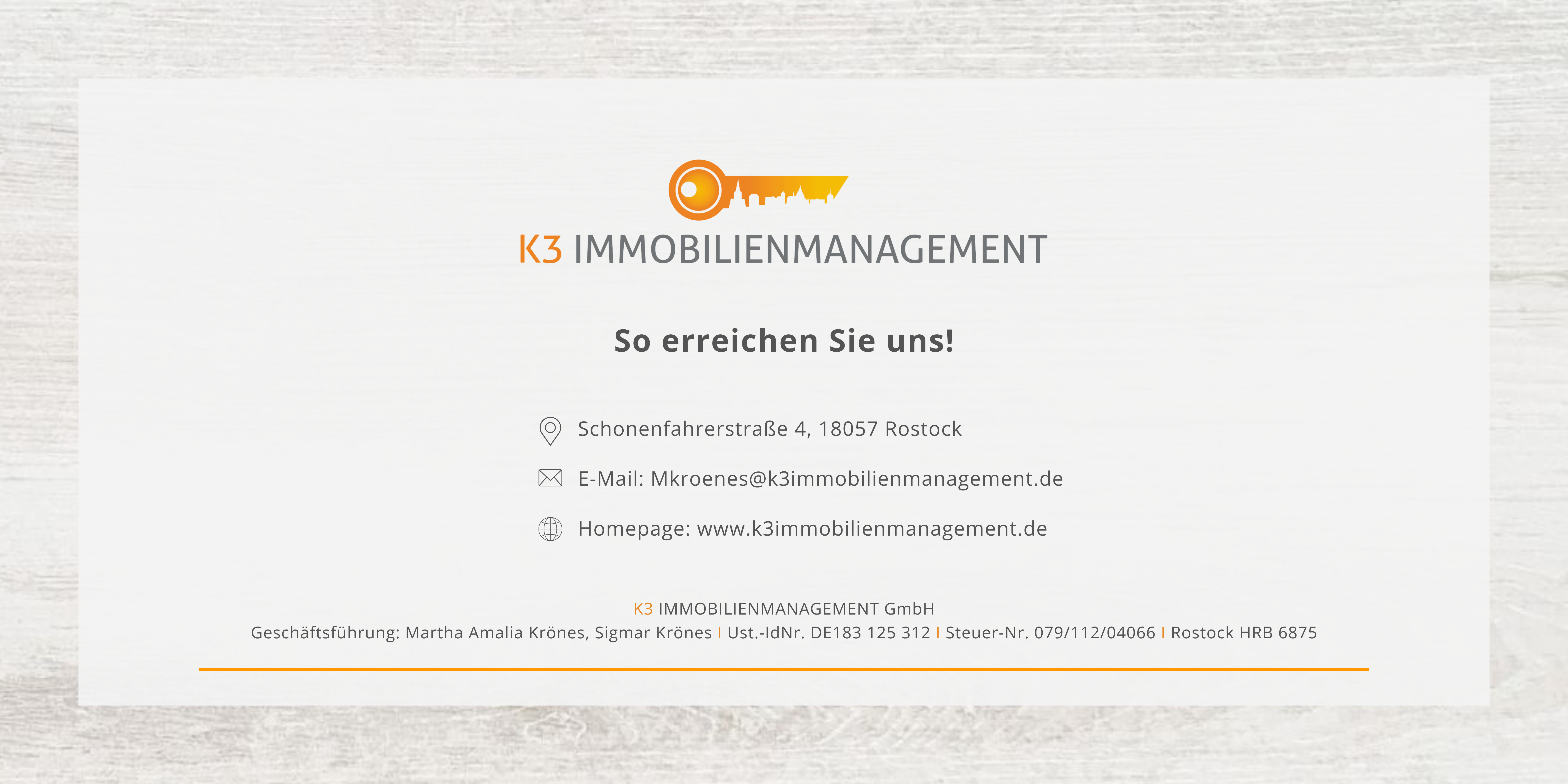 K3 Kontakt: Mkroenes@k3immobilienmanagement.de